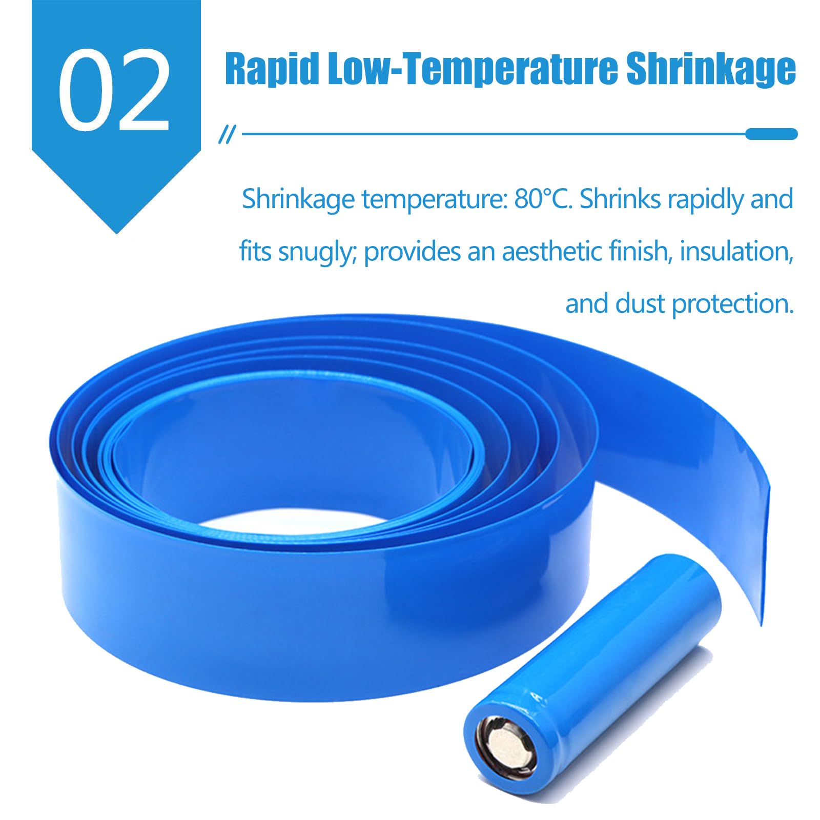 Guaina termorestringente in PVC blu 330-400 mm larghezza 1 metro (larghezza: 350 mm)