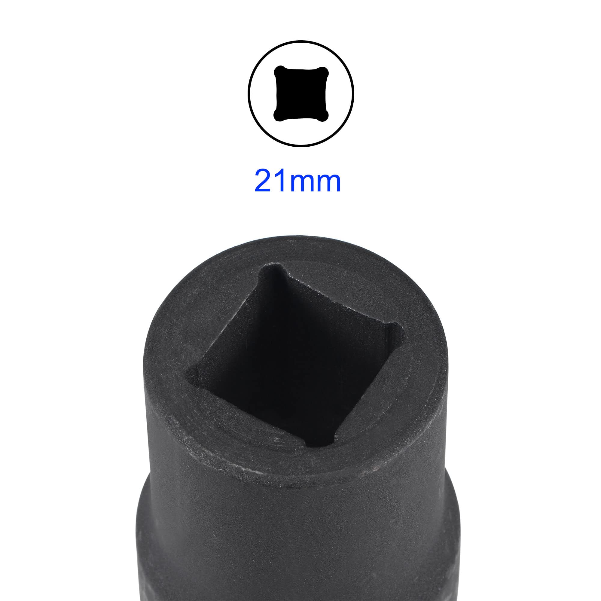 Unifizz 1 Inch Drive - 21mm Deep Impact Socket with 6 Point Design, Heat-Treated Cr-V Steel 80mm Length, Metric Sizes - Image 3