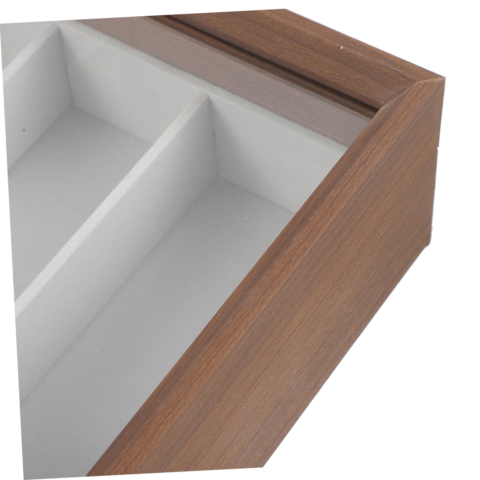 STOBAZA Sonnenbrillen-aufbewahrungsbehälter Brillenbox Aus Holz Mit Vitrine Brillen-organizer Mit 8 Fächern Kratzfrei Vielseitig Einsetzbar Dekoration Für Zuhause Und Geschäft