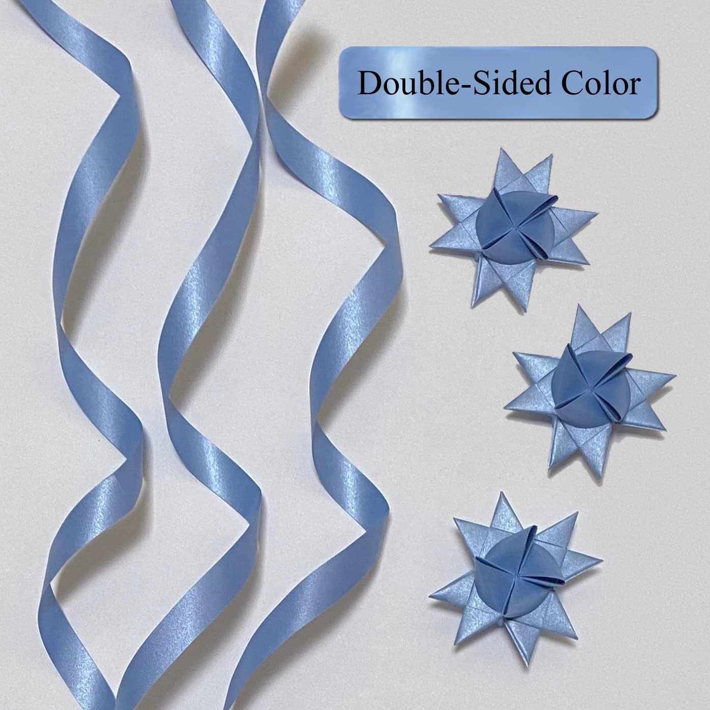 Pearlescent Blue Paper Strips for Weaving Projects (Single Color Packs). Paper Strips for Moravian Stars, German Stars and Froebel Stars. 50 Strips per Pack