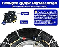 Vista 4 de Snow-Chains - Cadena de tracción de neumáticos de 1 minuto de ajuste rápido, fácil instalación, portátil, reutilizable, universal, cadena