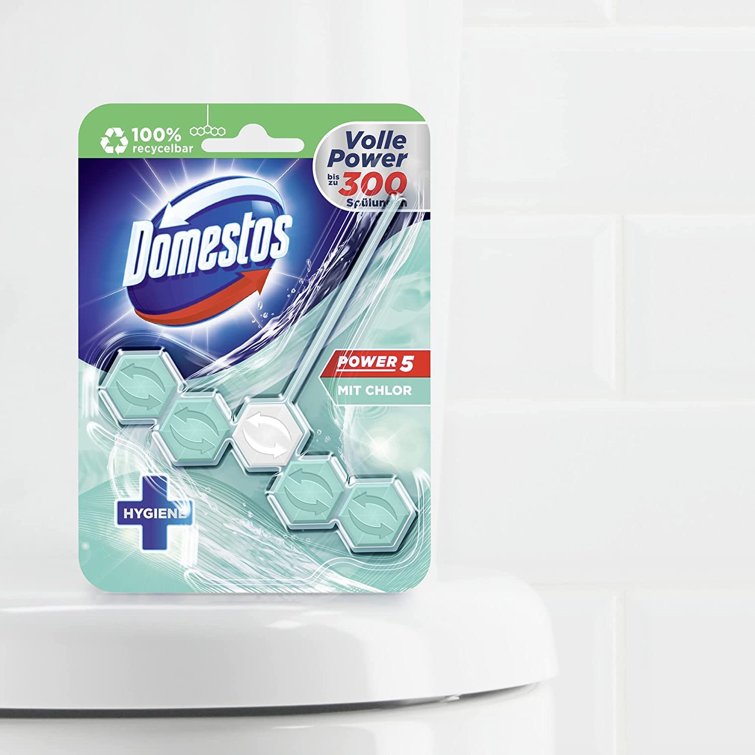 Domestos Power 5 - Limpiador de inodoro (9 x 55 g, 495 g)