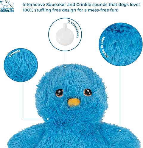 Miniatura 3 de Best Pet Supplies Juguetes de peluche de pollo arrugado para juegos interactivos, cachorros y adultos mayores, forma colorida de juguete de pollo,