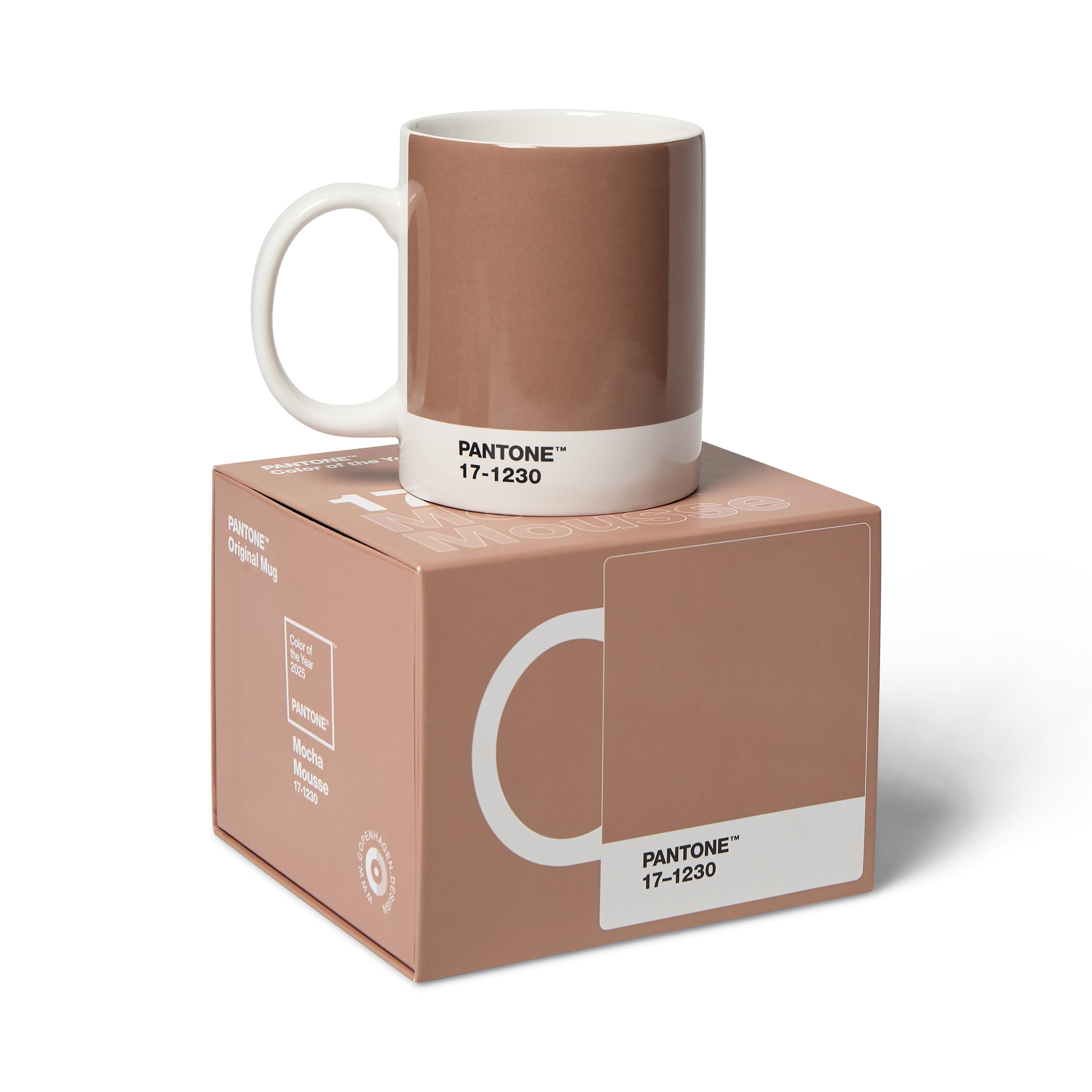 PANTONE Porzellan Kaffeebecher, 375ml, inkl. Geschenkbox, Color of the Year 2025: Mocha Mousse 17-1230, Braun