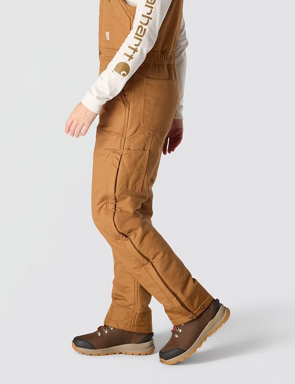 Carhartt Womens Loose Fit Washed Duck Insulated Biberall Overall, Carhartt Brown, 3X US by Carhartt - Image 3