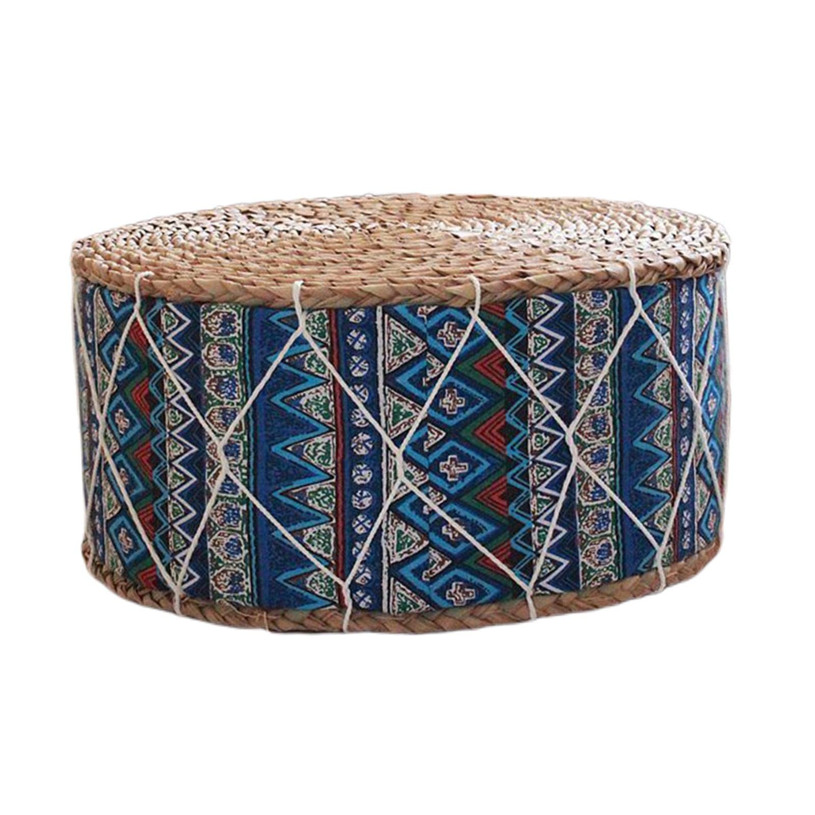 BNF®Handmade Straw Futon Floor Pillow Meditation Cushion Stool Pouf Bohemia Blue|Home & Garden | Home Decor| Pillows-image-48