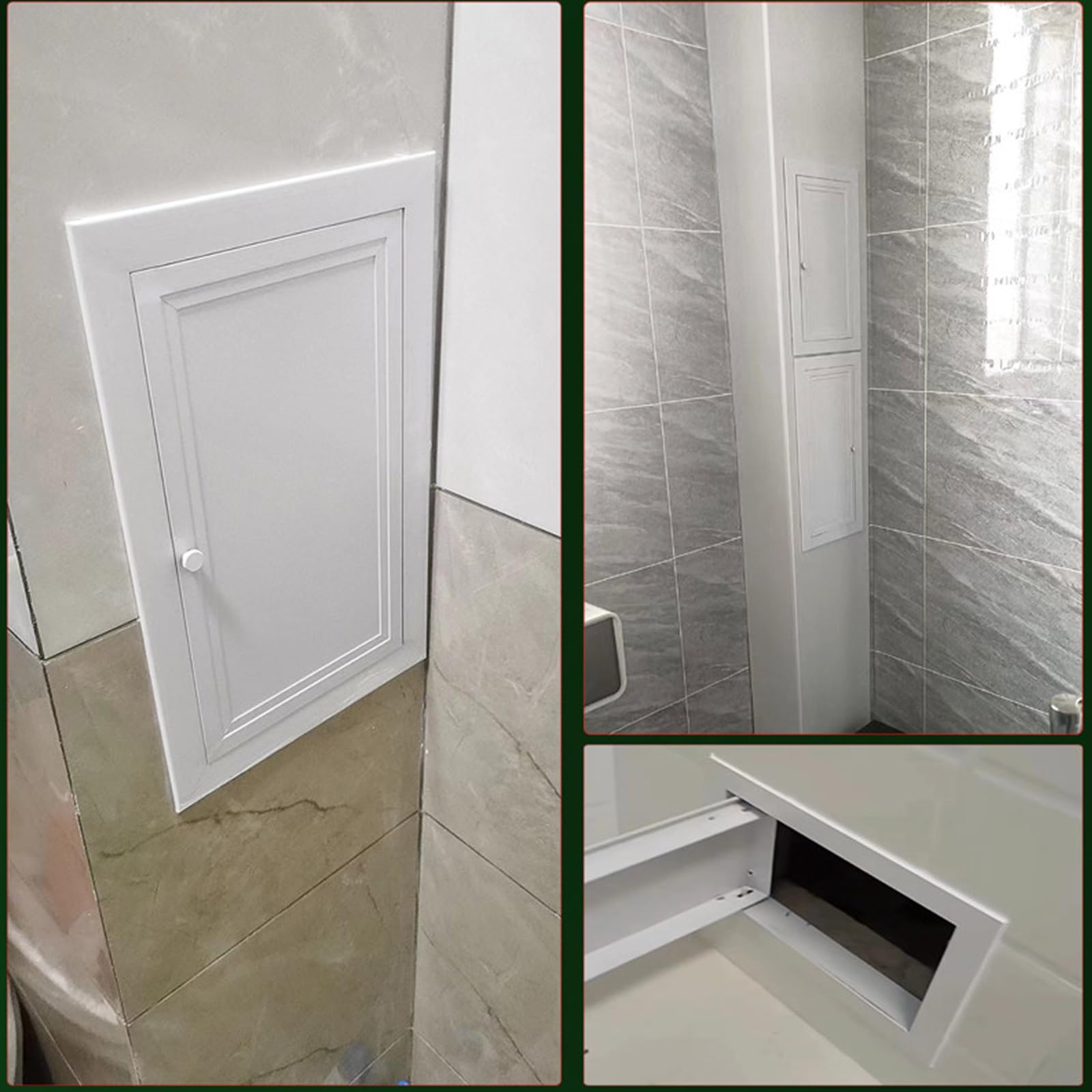 Sicherungskasten Tür, Versenkter Türgriff, Revisionsklappe | Aluminiumrahmen mit Verzinktem Stahl, 120°-Öffnungswinkel, für Decken und Wandmontage(500x500)