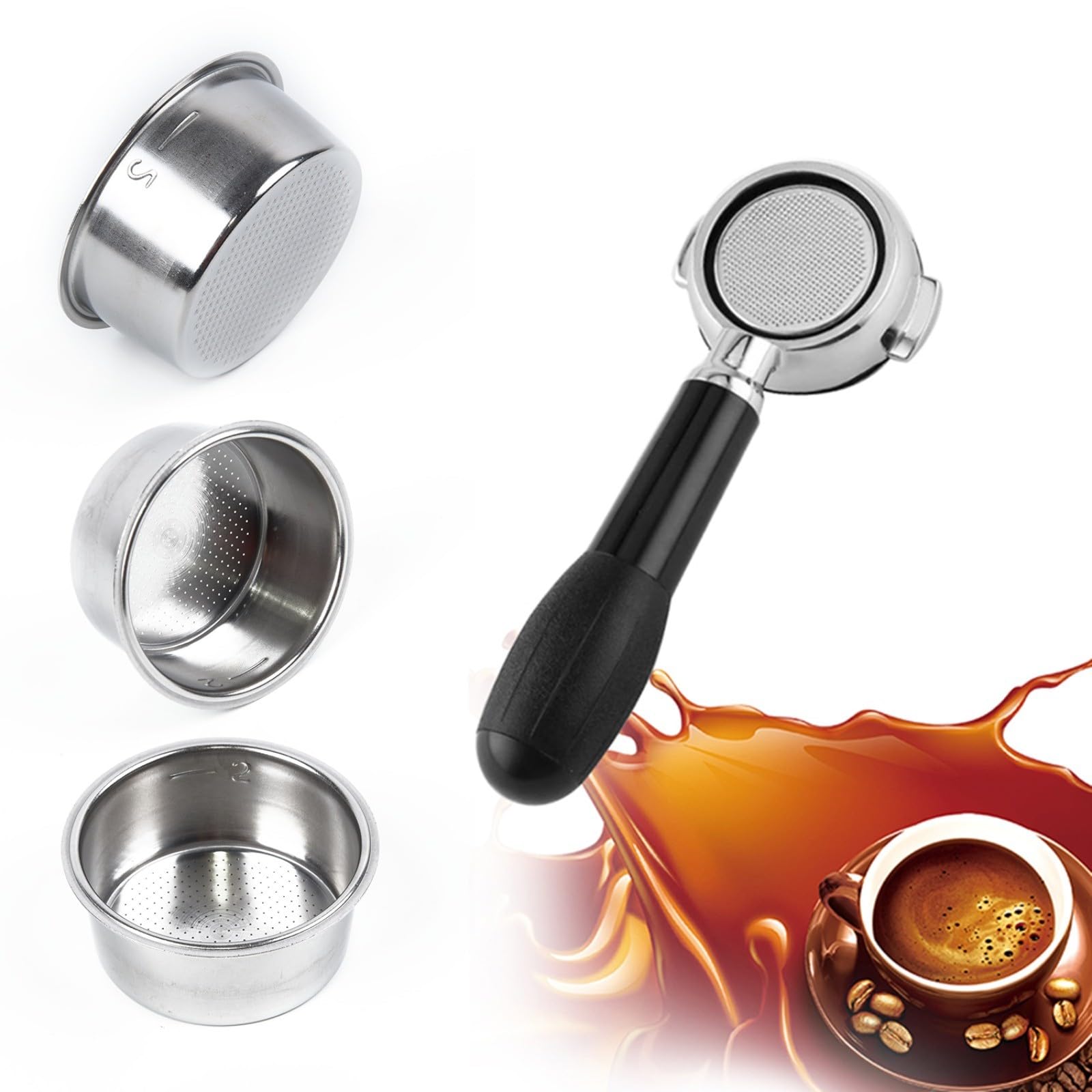 Filtro Caffè In Acciaio Inox 54 Mm Per Macchina Espresso – Doppia Tazza, Non Pressurizzato, Riutilizzabile