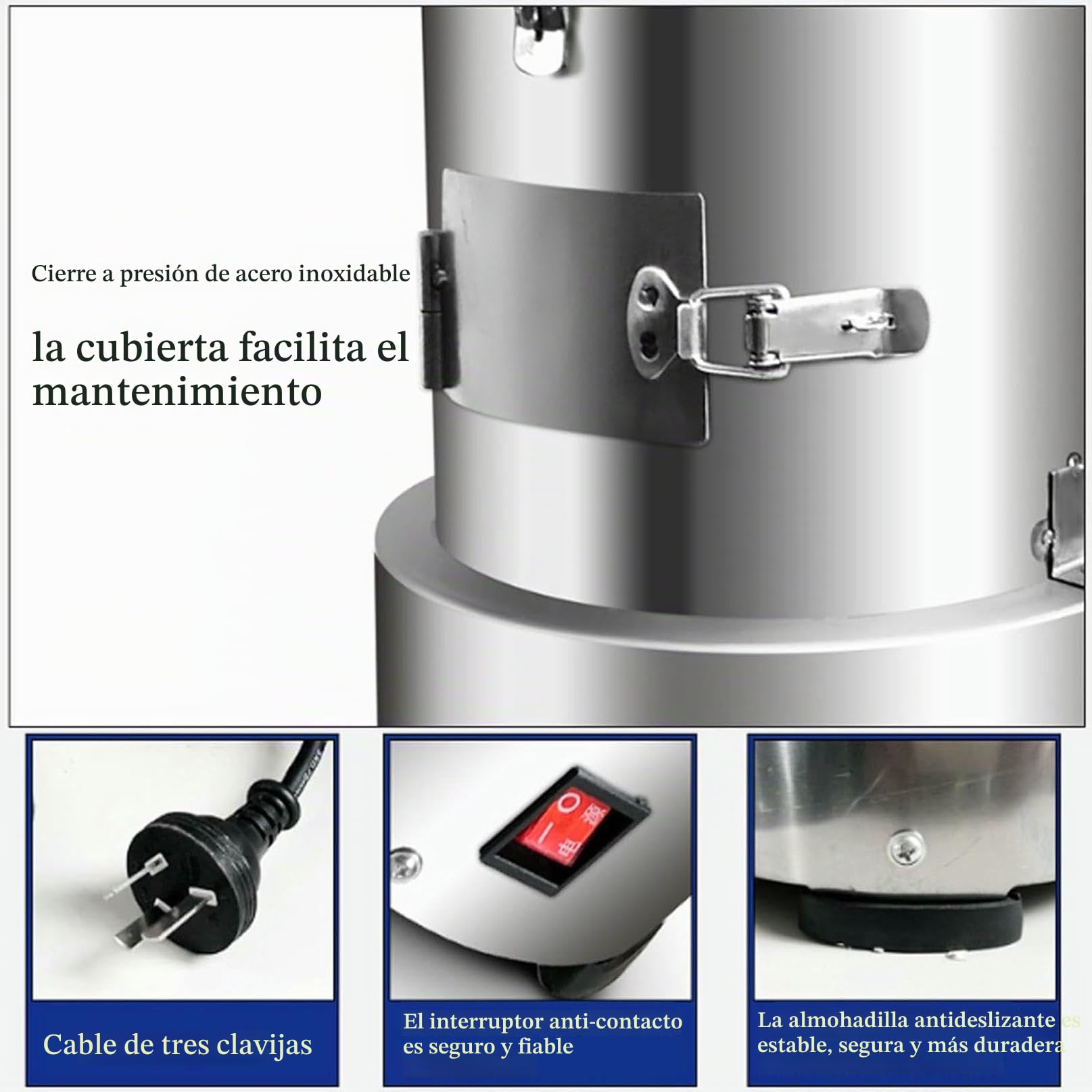 Peladora de ajos Secos, automática de Acero Inoxidable, eléctrica para cantinas y restaurantes.