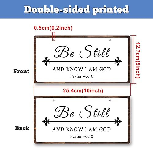 Miniatura 9 de Letreros cristianos para colgar en la pared, de 10 x 5 pulgadas, letrero de versículo bíblico para dormitorio, letrero de pared inspirador para sala