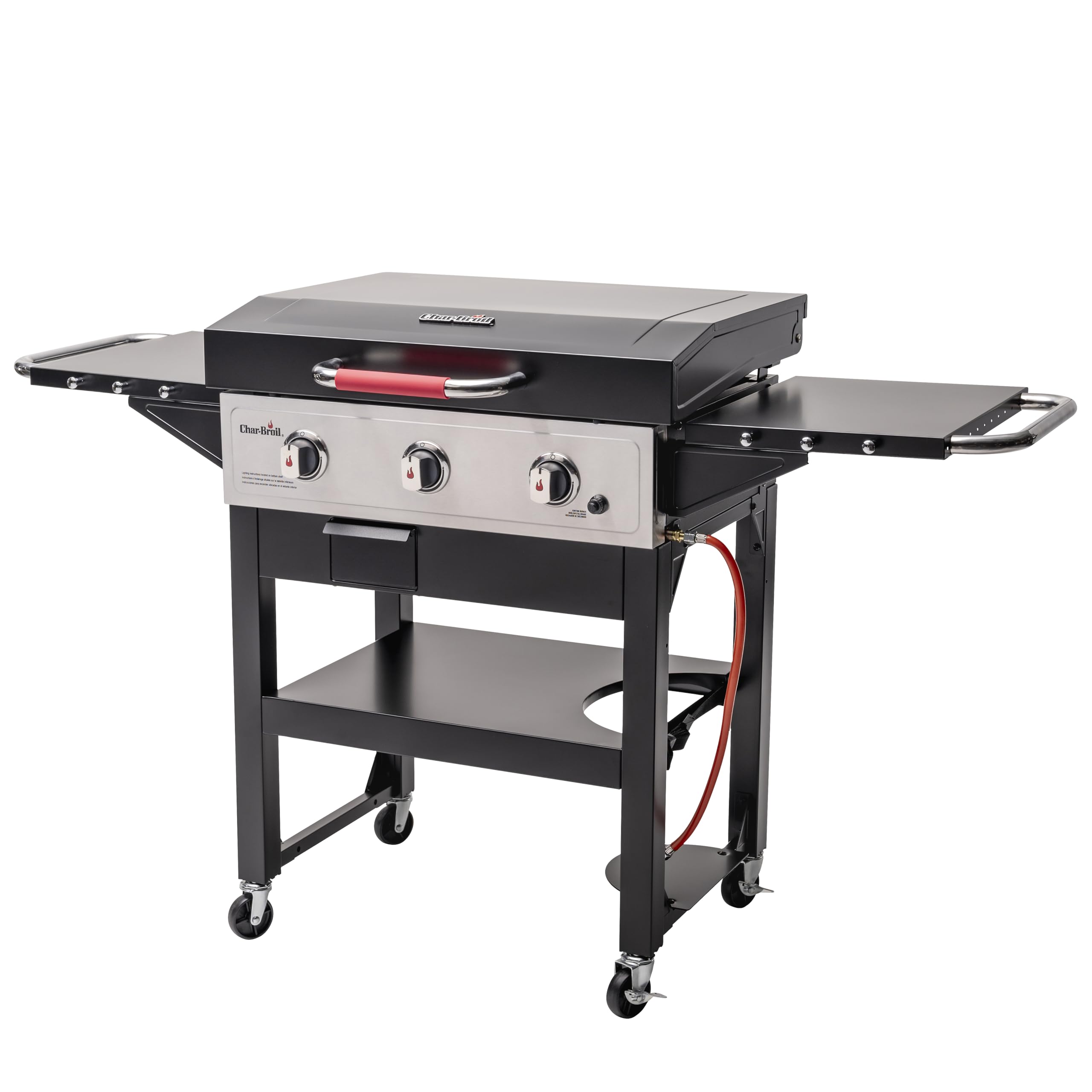 Char-Broil Griddle 3400 Barbecue à Gaz, Plaque en Fonte 48 x 68 cm, Bac de Récupération des Graisses et de l'eau, Allumage Électronique