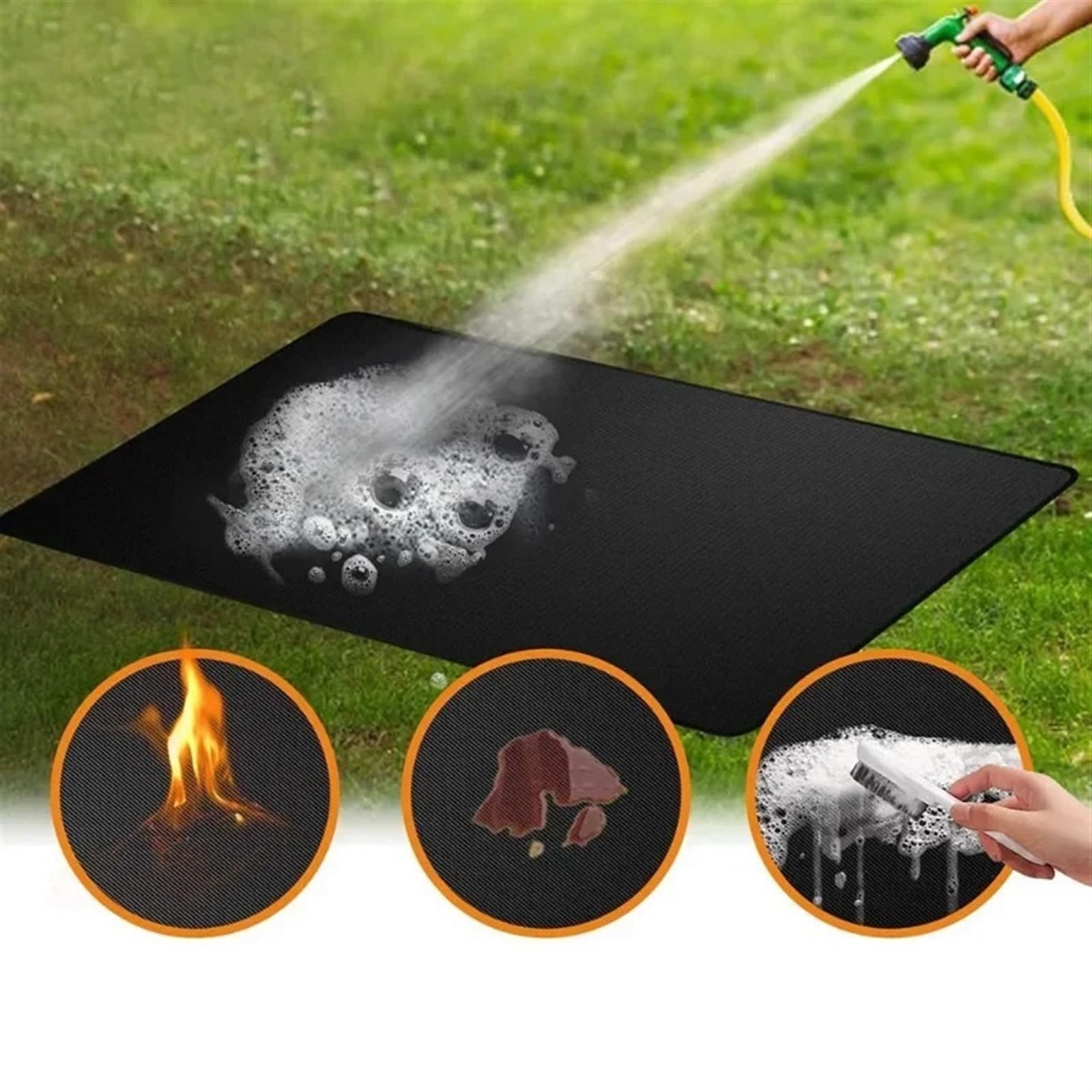 Alfombrilla Barbacoa Estera for parrilla de barbacoa, estera antiadherente, estera for parrilla, for hornear al aire libre, estera reutilizable for fiesta de barbacoa, accesorios for parrilla(152cm*10