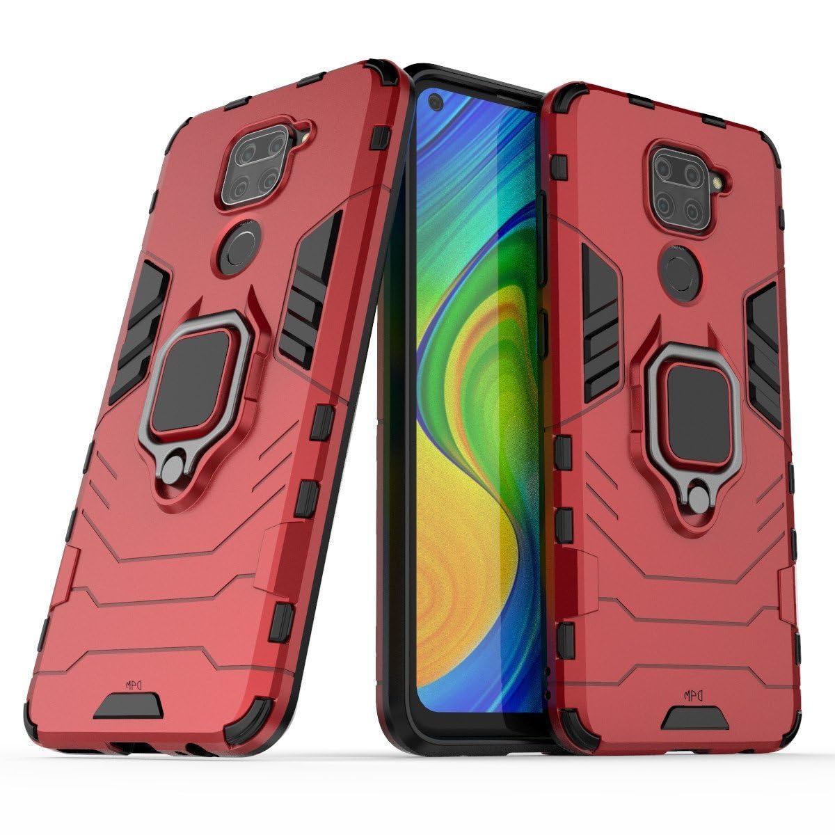 Max Power Digital Handyhülle Für Xiaomi Redmi 9 – Mit Drehbarem Ring, Magnet, Stoßfest (Marineblau)