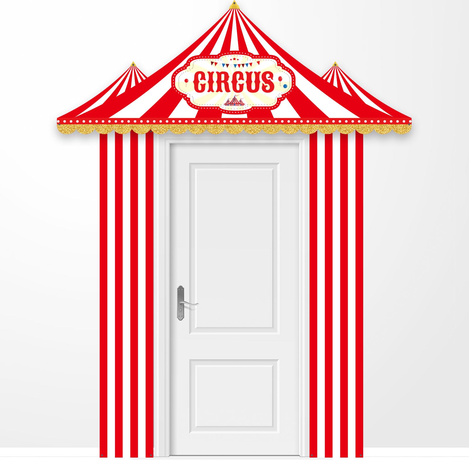 Chunnin 42-Piece Circus Theme Decorations with Red White Triangle Flag for Birthday Party Decor Supplies