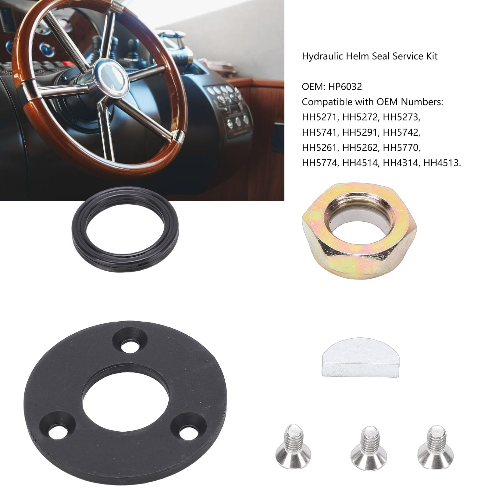Tnfeeon Kit de Purge de Direction Hydraulique, Kit de Service de Joint de Barre de Direction de Fabrication Professionnelle pour L'énergie Hydraulique