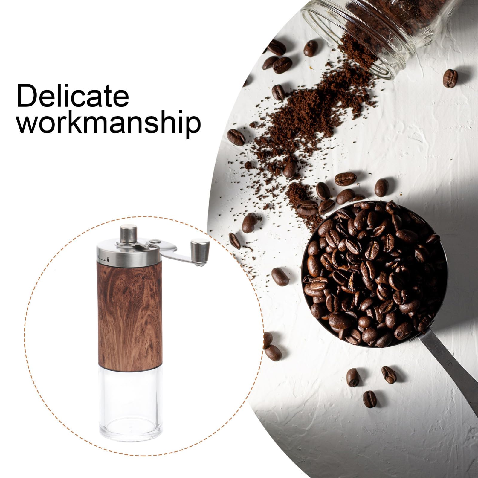 Molinillo de Café Manual de Madera Muelas Cerámicas Obsequio Elegante para Entusiastas del Café