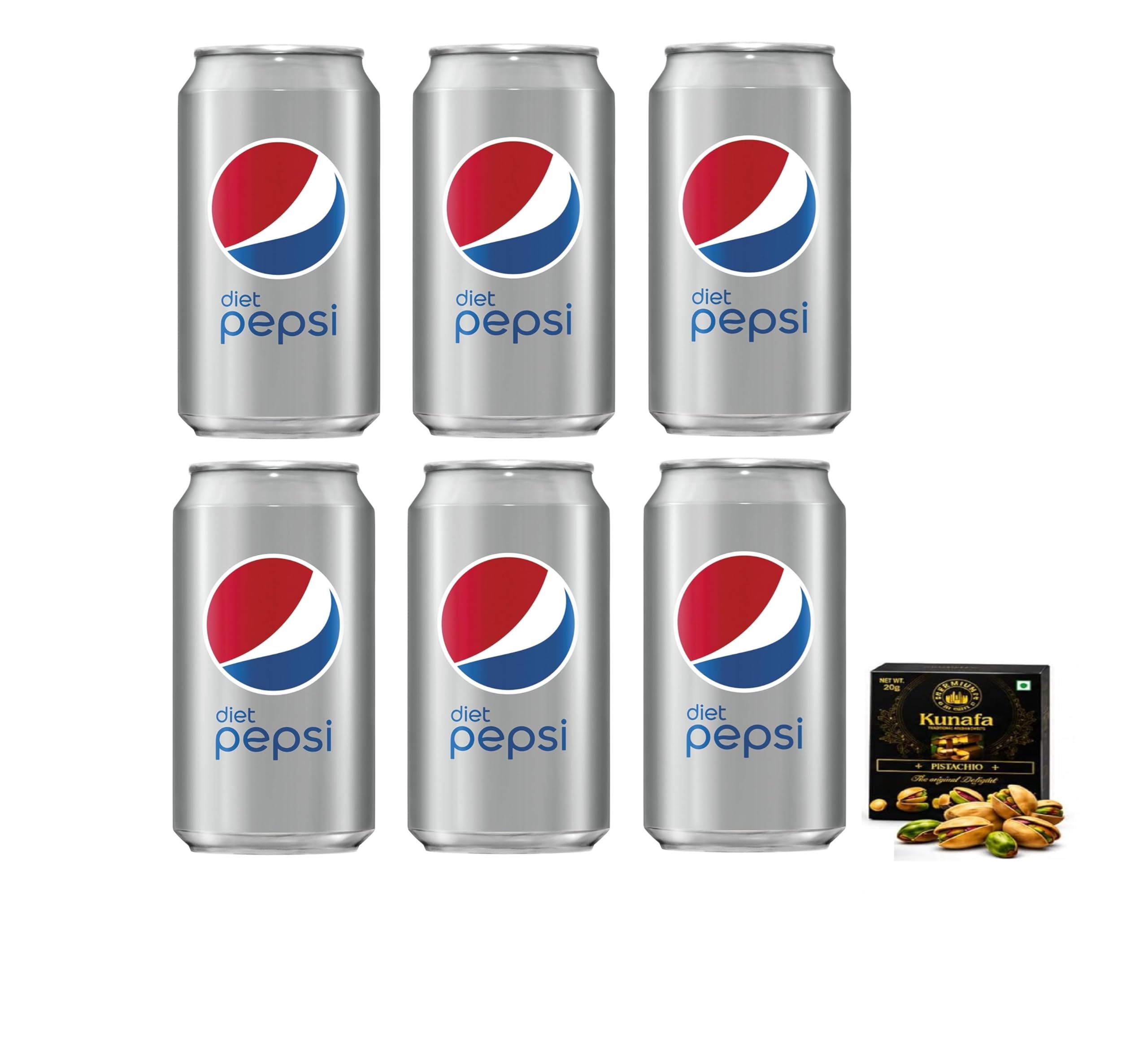 Pepsi Diet Cola Soft Drink, Sugar-Free Carbonated Beverage, 300mL X Pack of 6 Cans, (Product Of UAE) From DECADENT FOODS-picture-20