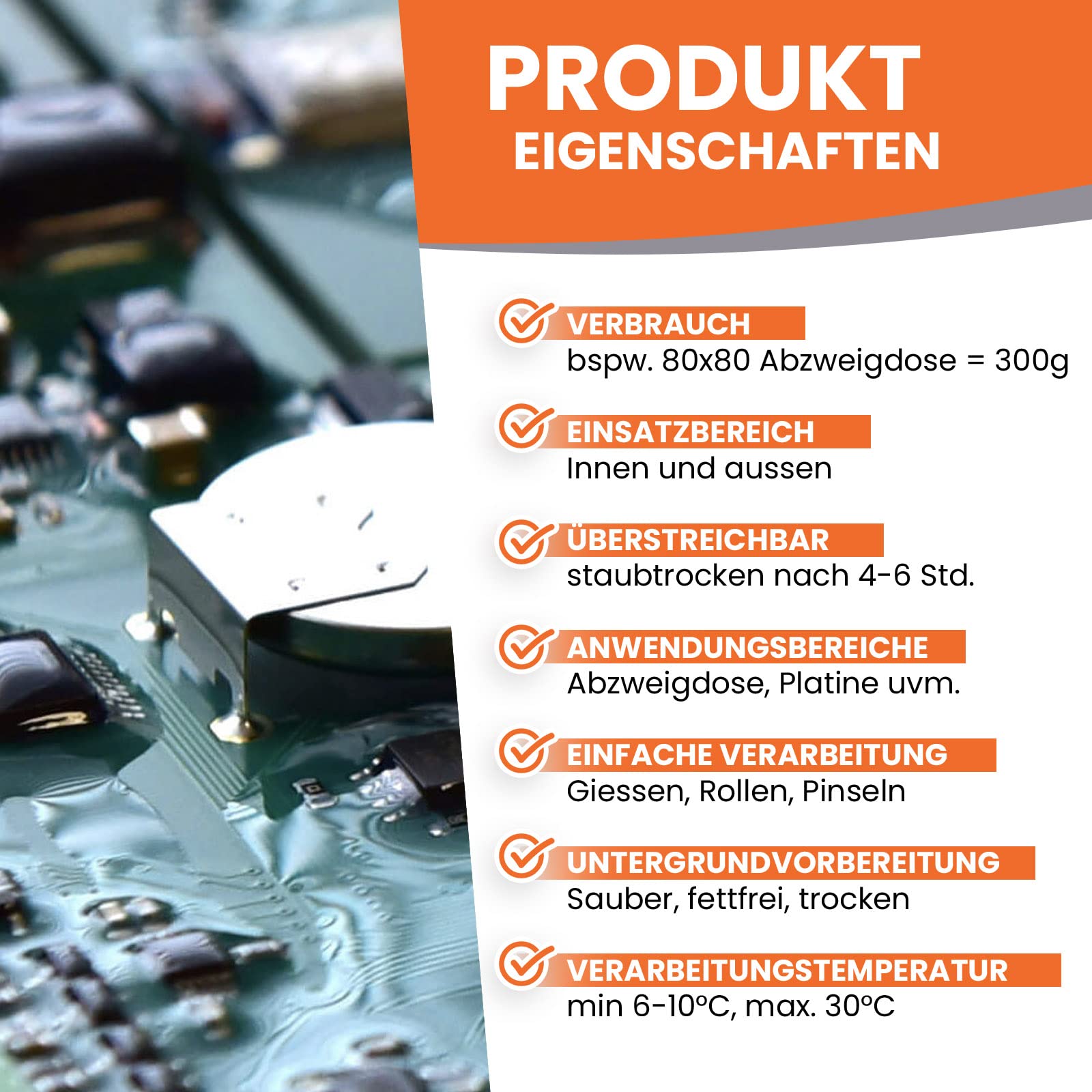 BEKATEQ Epoxidharz Set 600g Anthrazitgrau mit Härter, Elektrovergussmasse für Abzweigdose, Kabelvergussmasse, Gießharz innen außen, BK-250EP