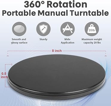 Creality Official 8 Inches Rotating Turntable Display Stand, 360 Rotation Portable Turntable for Creality Otter/Raptor/Ferret Pro 3D Scanner, Easy Scanning of Featureless and Small and Medium Objects