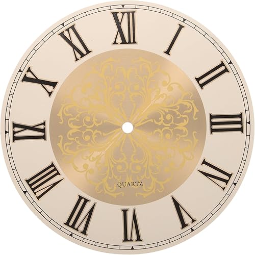 Cabilock Esfera de reloj de pared de hierro de estilo europeo vintage, movimiento de cuarzo, kit de reloj de bricolaje, cara redonda de metal de