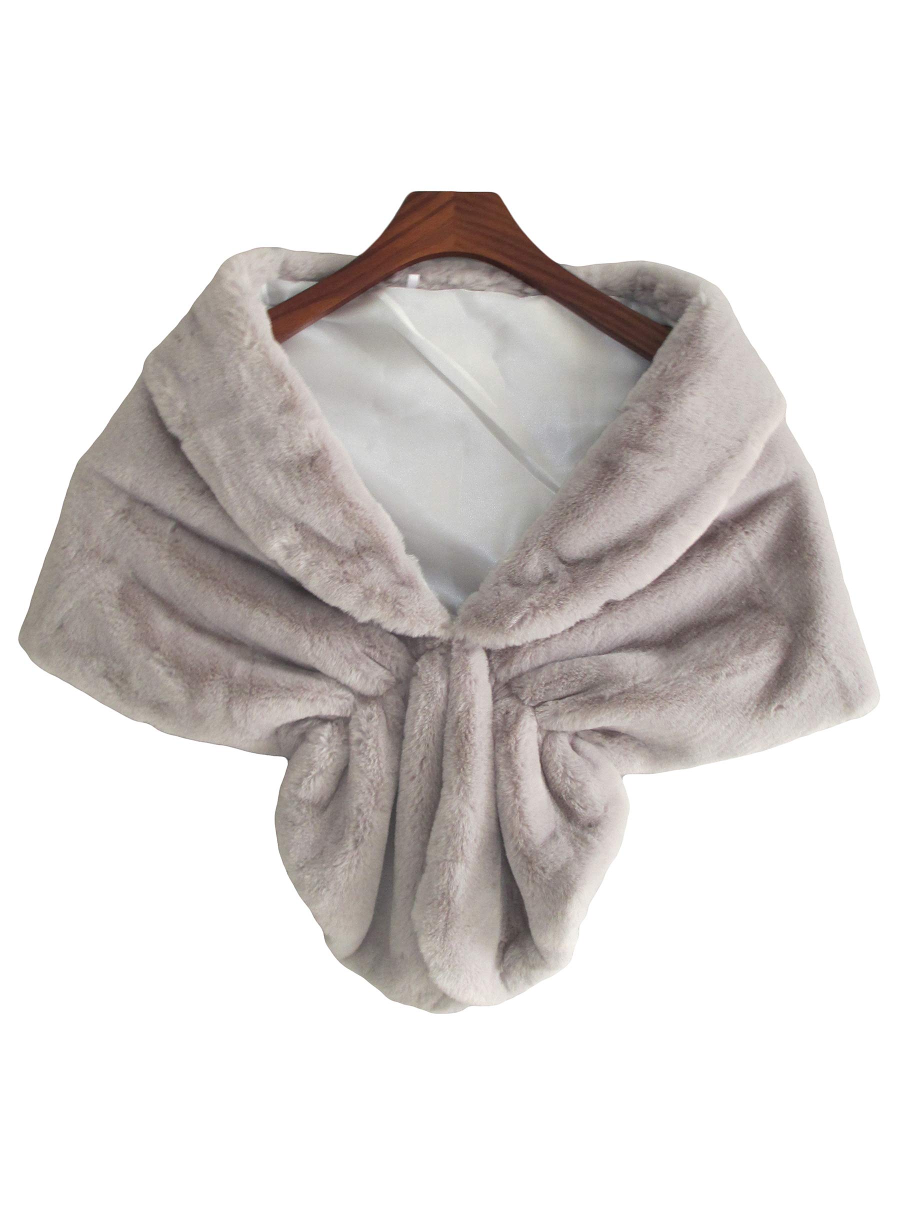 Women's Faux Fur Shawls Stoles Wraps Shrugs Bridal Wedding Cover Up