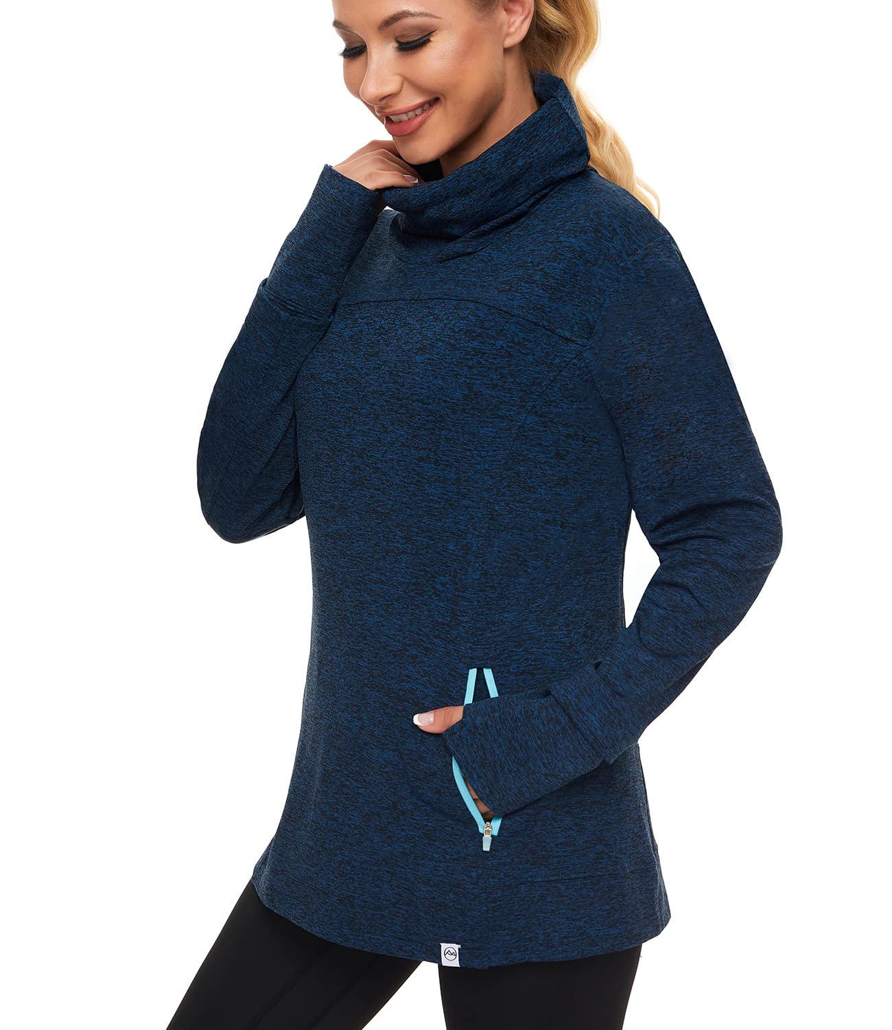 Soneven Suéter Cuello Alto para Mujer Elegante Manga Larga Mujer Invierno Cuello Alto Básico Redondo Pullover Tops para otoño Invierno