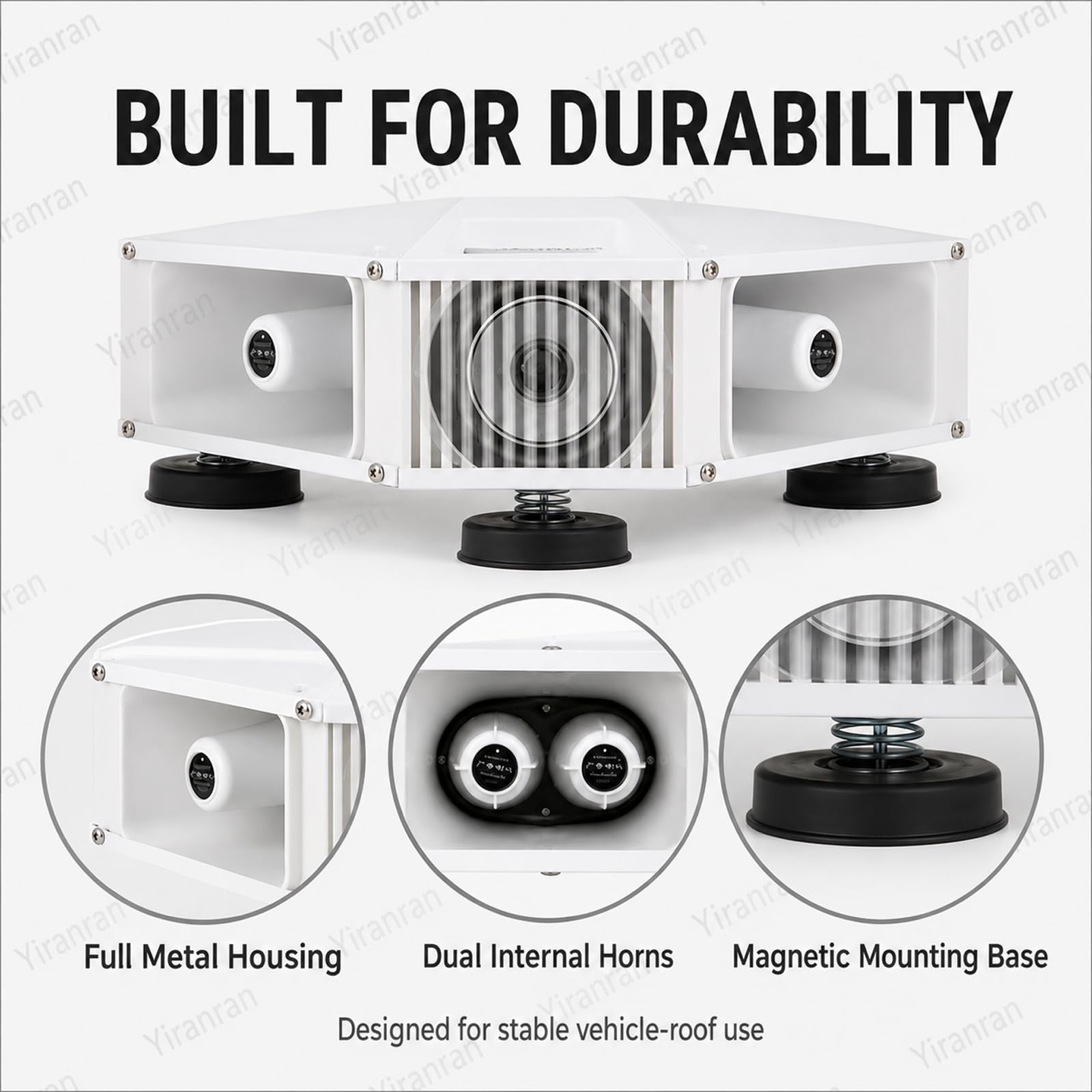 Altoparlante Pubblicitario da Tetto per Esterni con Amplificatore Bluetooth, Megafono per Auto, Microfono, Telecomando E Riproduzione delle Registrazioni, 4 Tweeter + 4 Woofer 400w