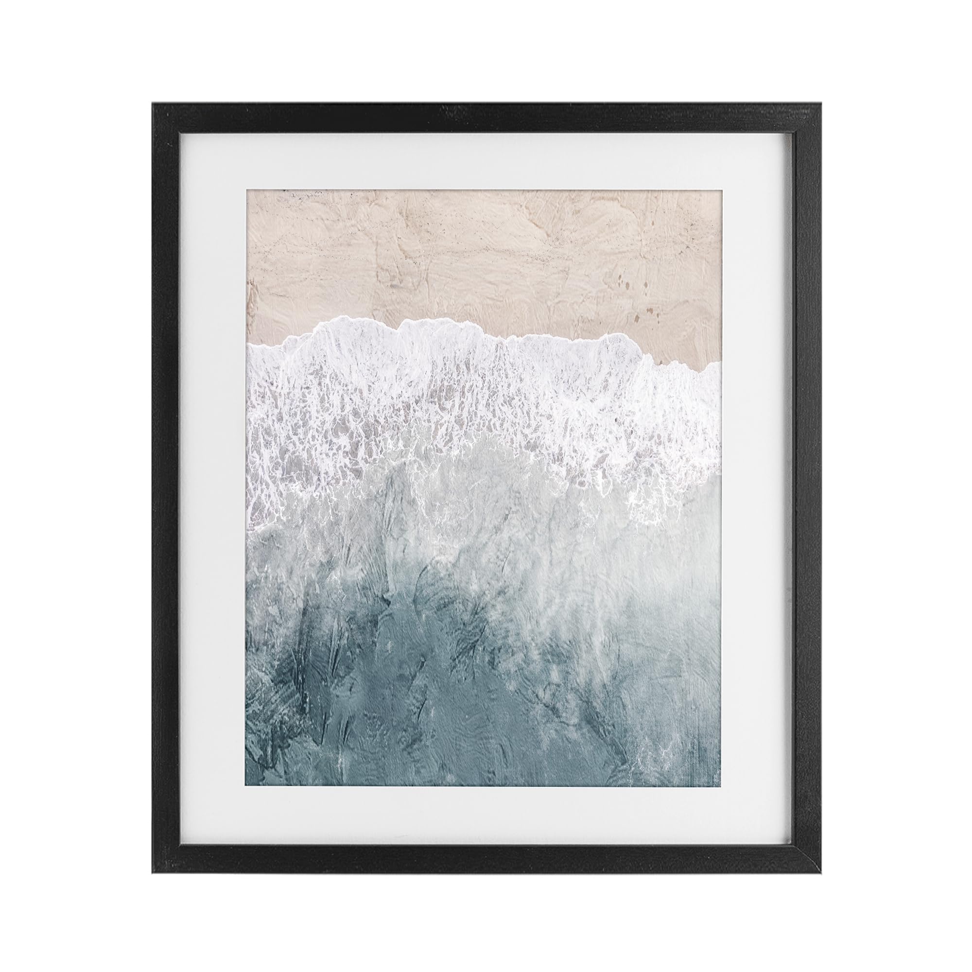 Stupell Industries Midnight Black (Textured) 'Beach Top Shore'| Framed Print Under Glass