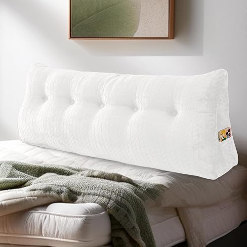 Miniatura 7 de Almohada triangular de cuña para cabecero, cojín grande para reposo en cama, almohada de lectura, respaldo de posicionamiento, cojín con funda