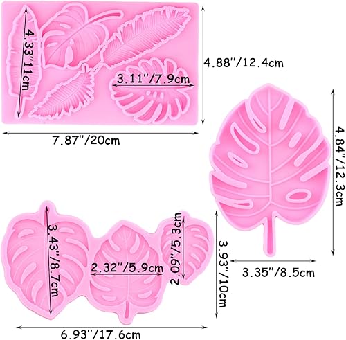 Miniatura 2 de Molde de silicona de hojas tropicales, moldes de hojas de Monstera para fondant, molde de caramelo de hojas de helecho para decoración de pasteles,