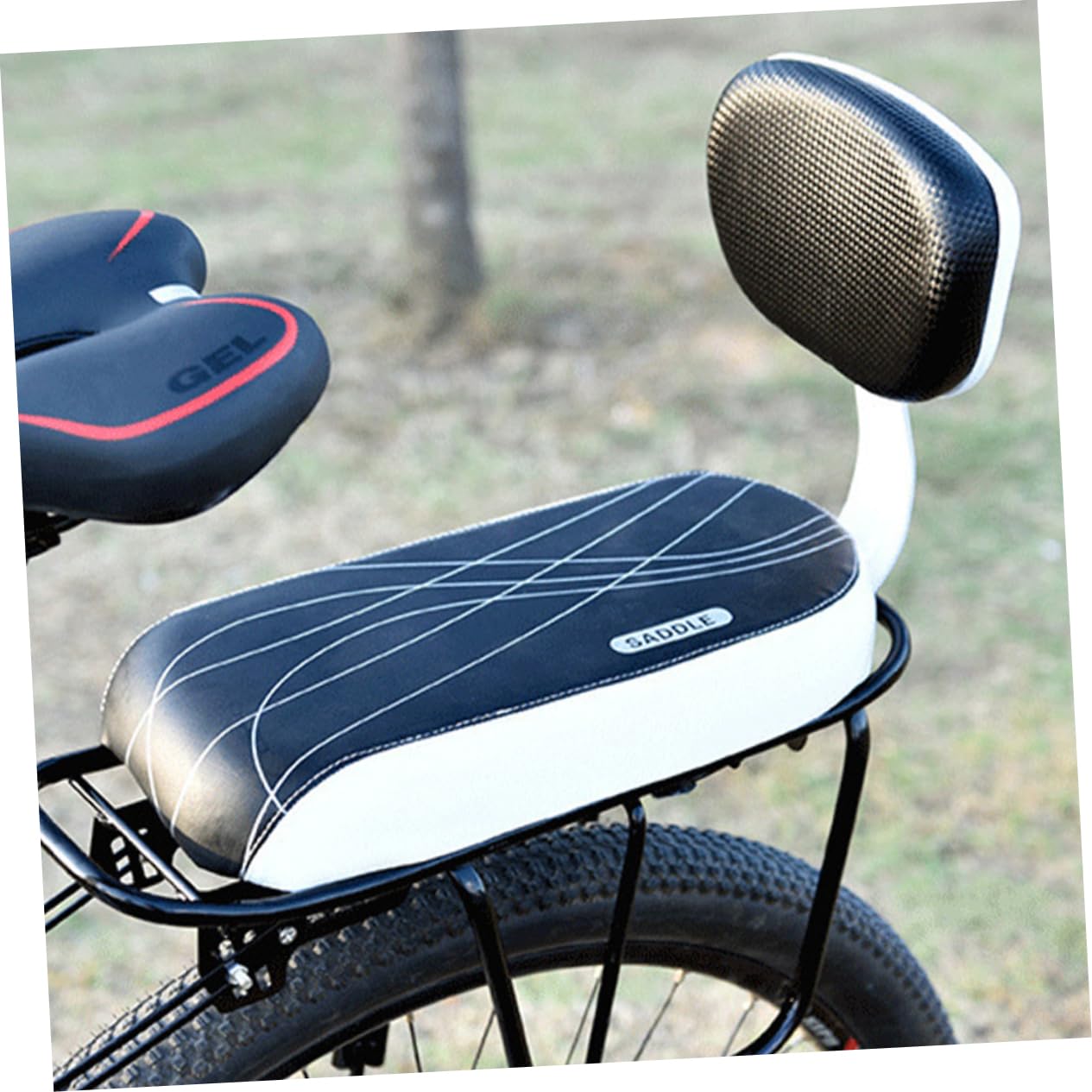 BESPORTBLE Asiento De Bicicleta Ciclismo Portabicicletas Cojín De Asiento De Bicicleta Portal Bolsa De Manillar Asiento De Bicicleta para Asiento De Bebe PU Black