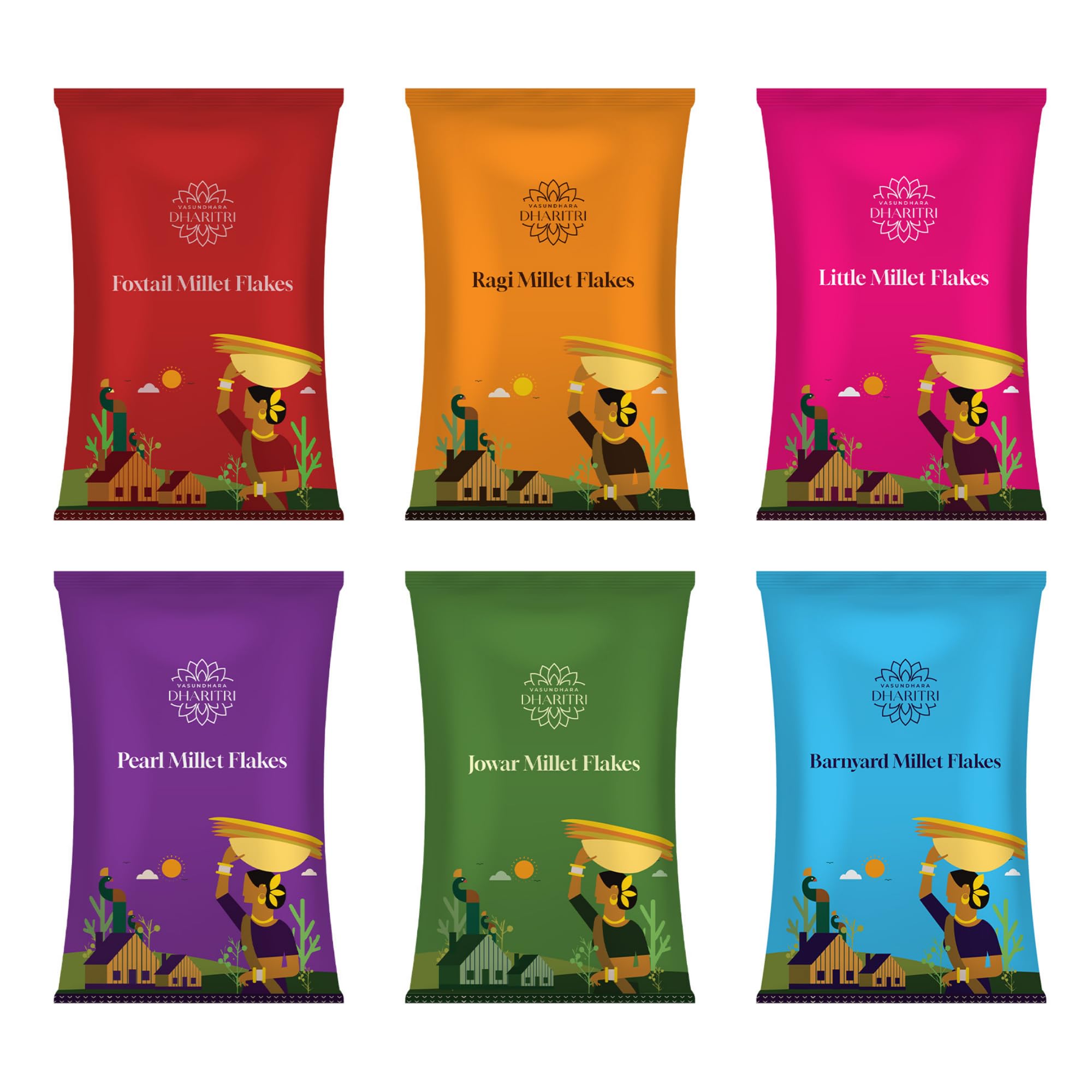 Dharitri Healthy Breakfast Millet Flakes Combo Pack of 6 x 300g Each, Jowar, Foxtail, Ragi, Barnyard, Bajra & Little Millet Flakes, High Fibers & Nutrients, Gluten Free (Poha) Diet Breakfast Cereal-image-43