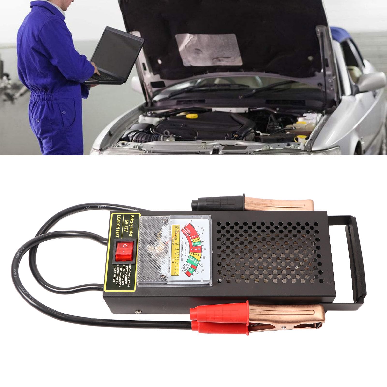 Tester akumulatorów samochodowych, Tester alternatorów samochodowych, Kontroler akumulatorów, Wysoka precyzja, System ładowania 6 V do 12 V. Analizator akumulatorów