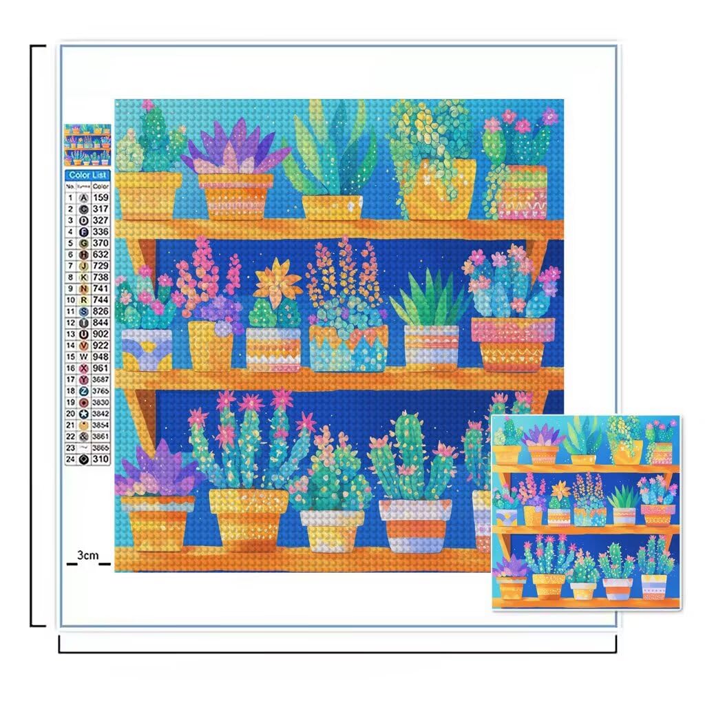 Diament Malarstwo Roślina Ścieg Krzyżowy Pełny Zestaw 60x80 cm, Diamentowe Malowanie 5D Rysunki Diamentowe Rzemiosło Dorośli Ścieg Krzyżowy DIY Diament Sztuka dla Domu Dekoracja Ściany Kaktus s1035