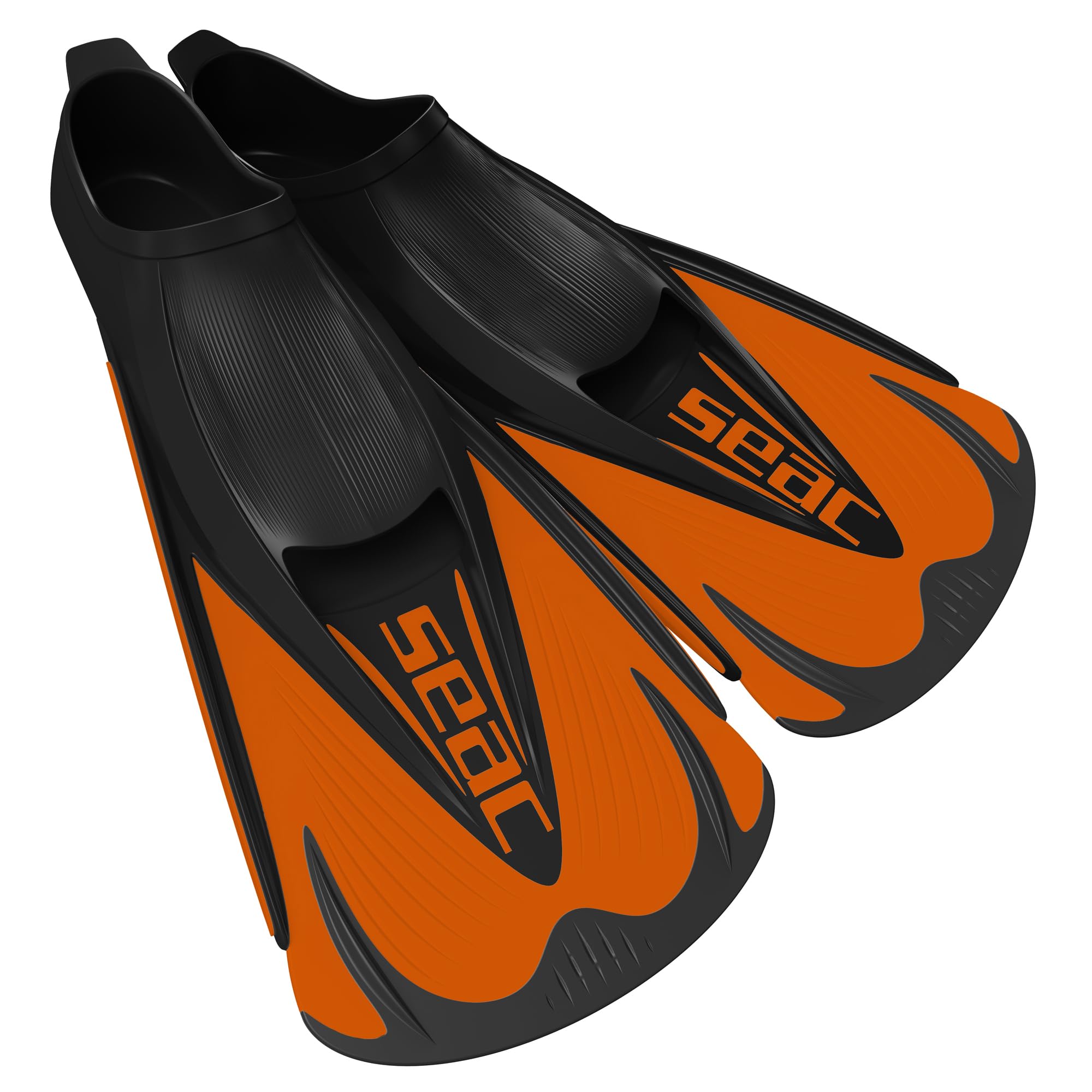 Seac Speed-S, Short swimming fins for training in the pool and open water, orange, 8/9UK