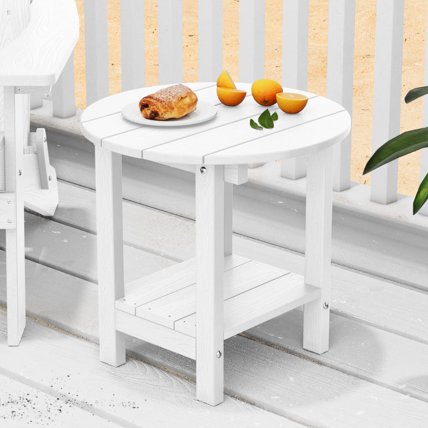 Tavolino Quadrato Adirondack Per Esterno | MXIMU Resistente Alle Intemperie HIPS | Doppio Strato 40,9x31x42,4 Cm Portata 90kg