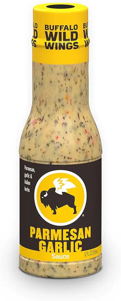Buffalo Wild Wings Parmesan Garlic Sauce, 12 fl. oz., Perfect Dipping Sauce, Chicken Marinade, Chicken Parmesan Topping and Wing Seasoning, Made with Italian Herbs