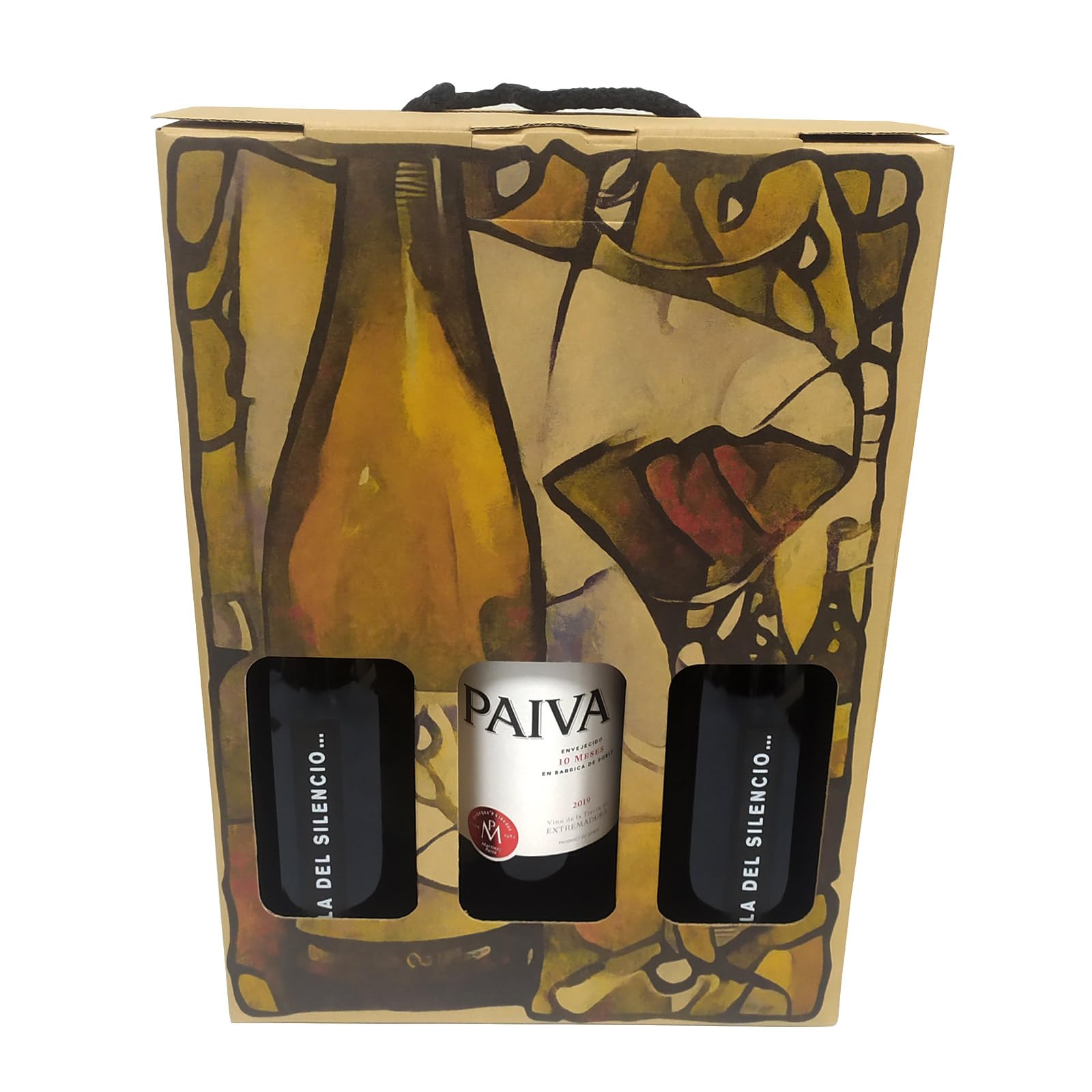 Estuche para los amantes del vino con 2 botellas de Habla del Silencio y una botella de Paiva