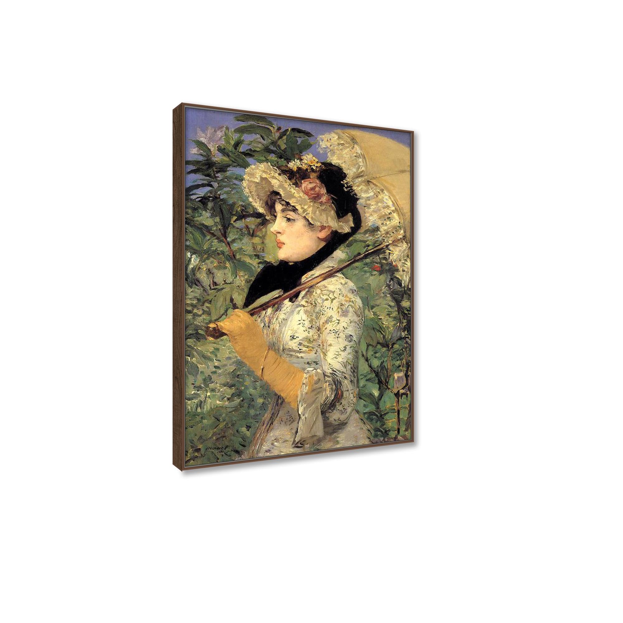 RKGHDCX Édouard Mancit Giclee Płótno Drukowanie Farba-Reprodukcja Obraz na płótnie Słynne dzieła sztuki Plakaty Wall Art Decoration(Wiosna) 30x45cm12 x18 Drewniana rama