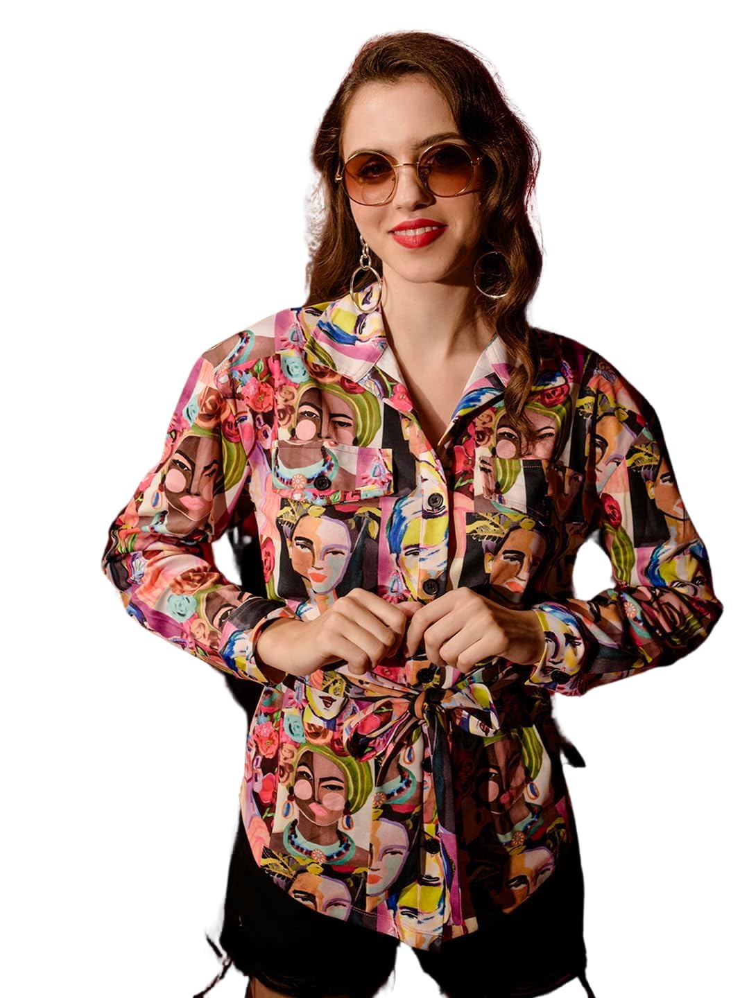 tandul Womens Multicolor Printed Coat - Full Sleeve, Button, Cotton Blend Coat (9930)-picture-50