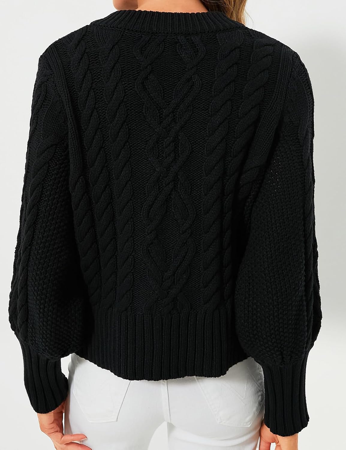 PEHMEA Womens Short Cardigan Sweaters, Soft Twist Knit Fall Winter Chunky Open Front Button Sweaters for Women - Image 7