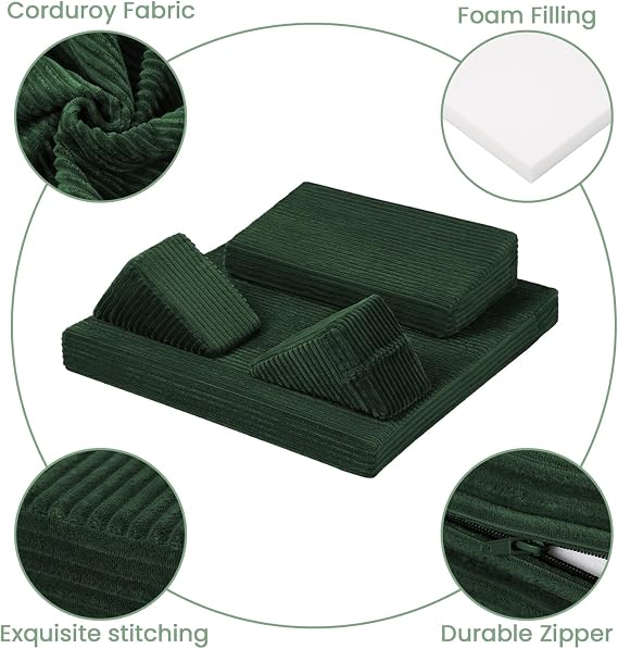 Meditation Cushion, Meditation Pillow with Knee Support, Green
