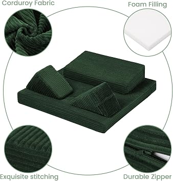 Meditation Cushion, Meditation Pillow with Knee Support, Green