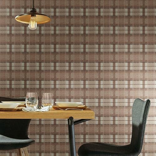 Miniatura 4 de RoomMates RMK11397RL Papel pintado de tweed marrón y rojo