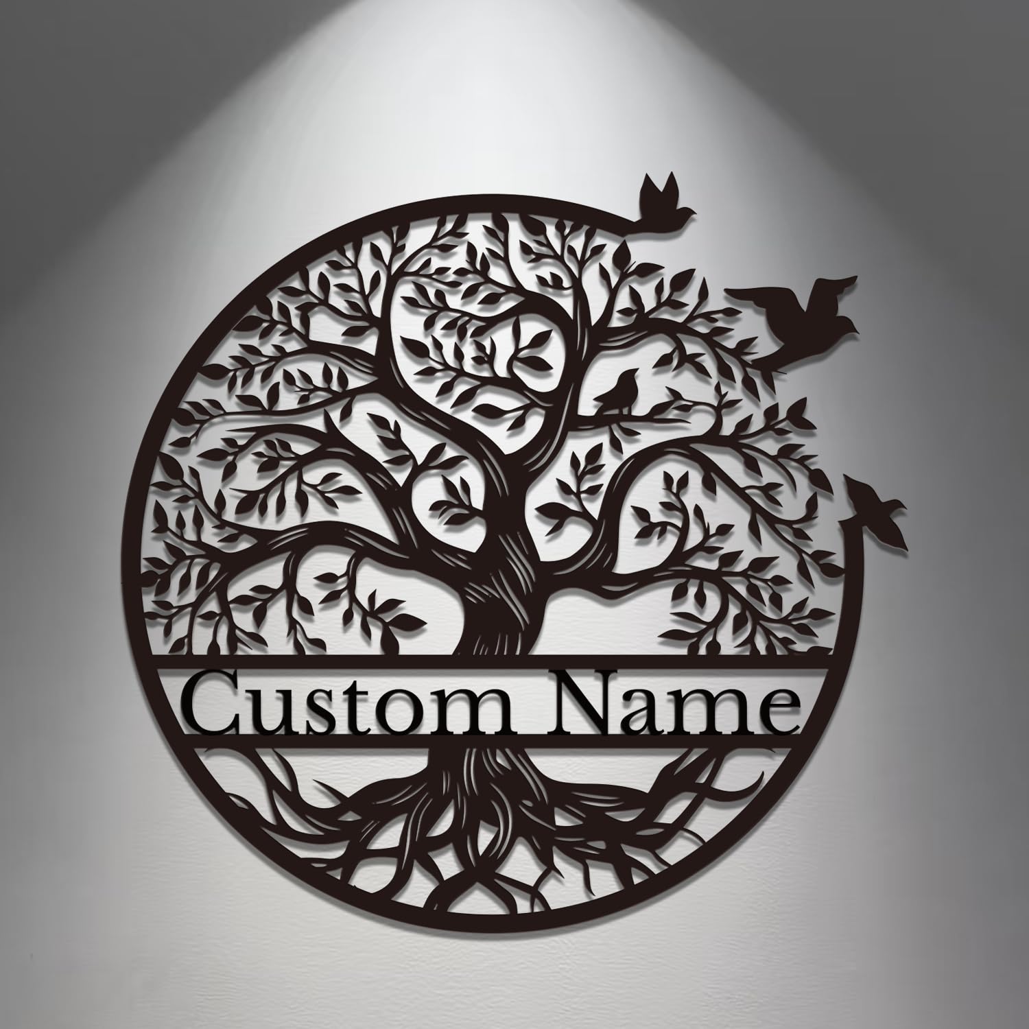 Personalized Tree of Life Metal Sign - Custom Family Name Wall Art, Rustic Surname Plaque, Durable Indoor/Outdoor Decor (Style-2)