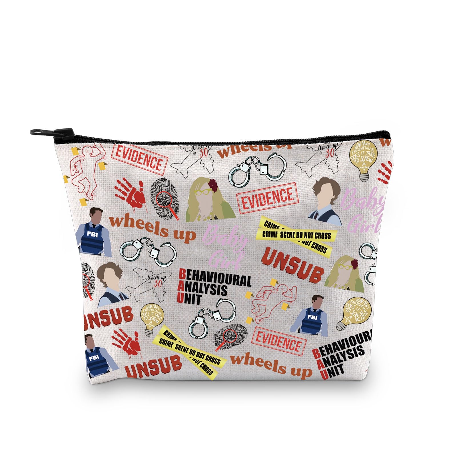 TV Show Inspired Gift TV Show Merchandise Zipper Pouch Spencer Lover Gift Crime Show Makeup Bag for Crime Fans(Crime TV Pattern Bag)