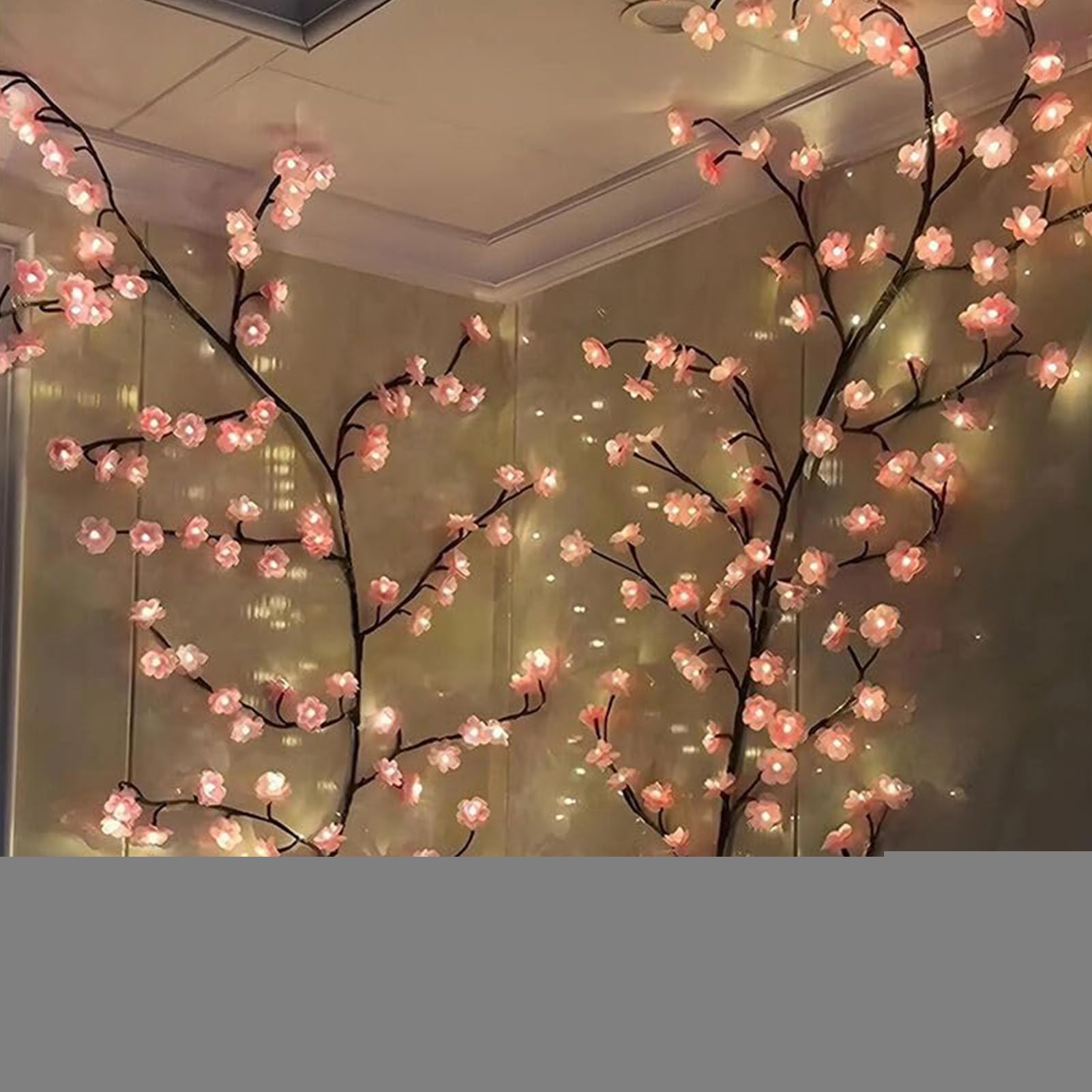 a d'Albero Decorazioni d'interno con telecomando a 8 modalità | Luce ghirlanda di fiori rosa e vite salice Soggiorno, Camera da , Natale, Porta, Finestra, Casa