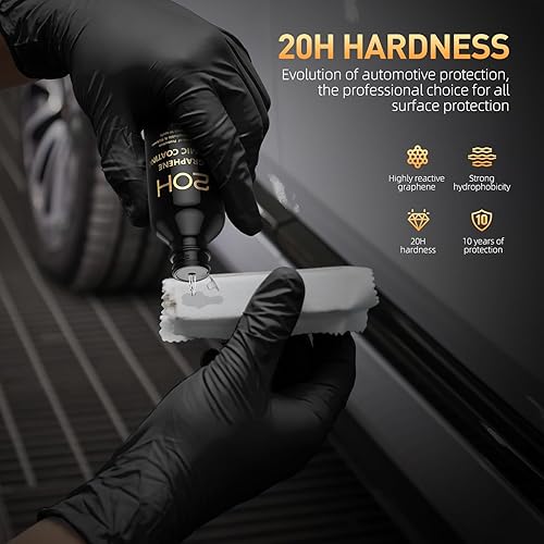 Miniatura 4 de Revestimiento de cerámica de grafeno avanzado 20H para automóviles (2.4 onzas líquidas), kit de detalles de automóvil, más de 10 años de protección