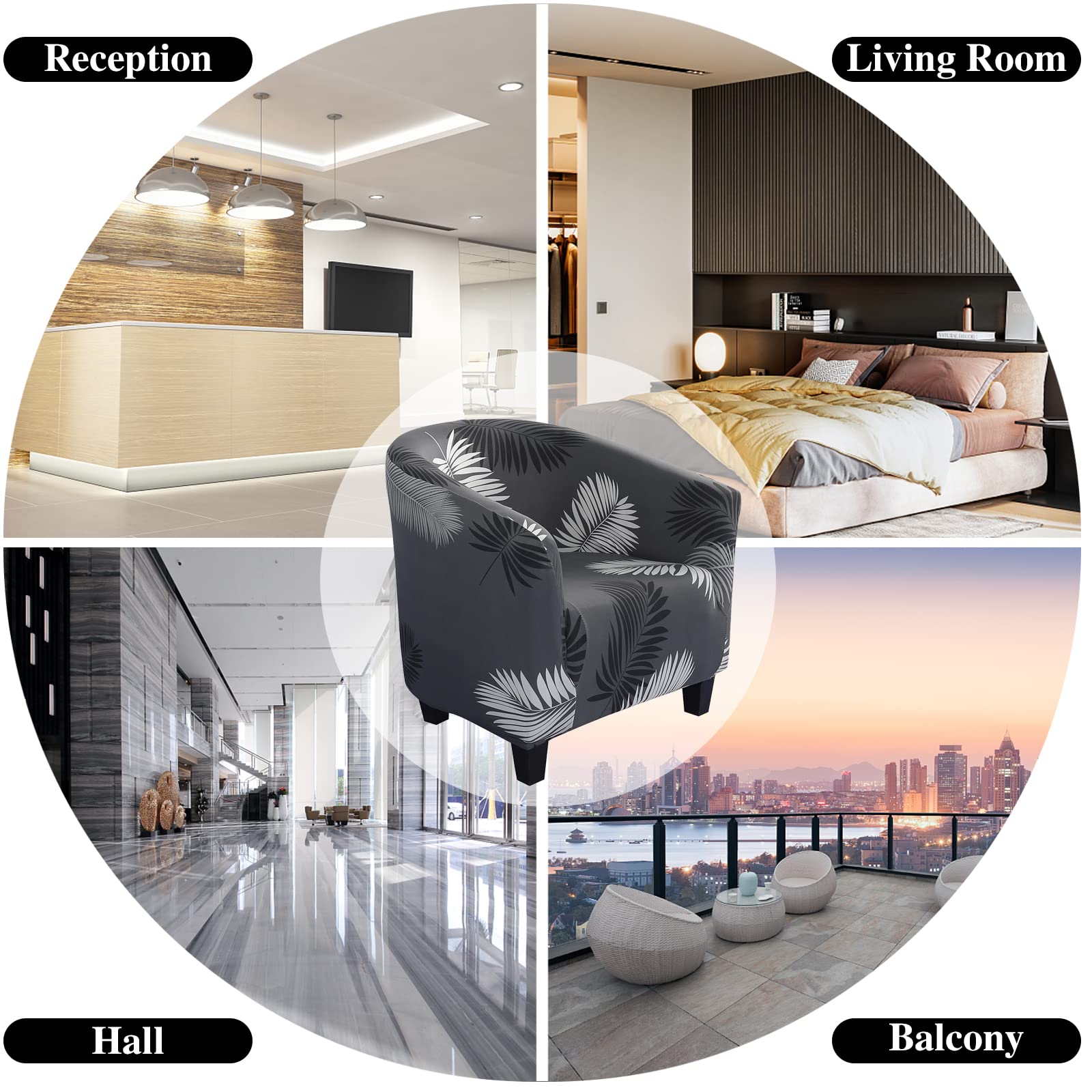 Jaotto Copripoltrona 1 Posto Elasticizato,Fodere Copripoltrona Universale,Copripoltrona da Cocktail Chesterfield Rimovibile Lavabile Antiscivolo per Bancone Soggiorno Tullsta (Piuma,1 Pezzo)