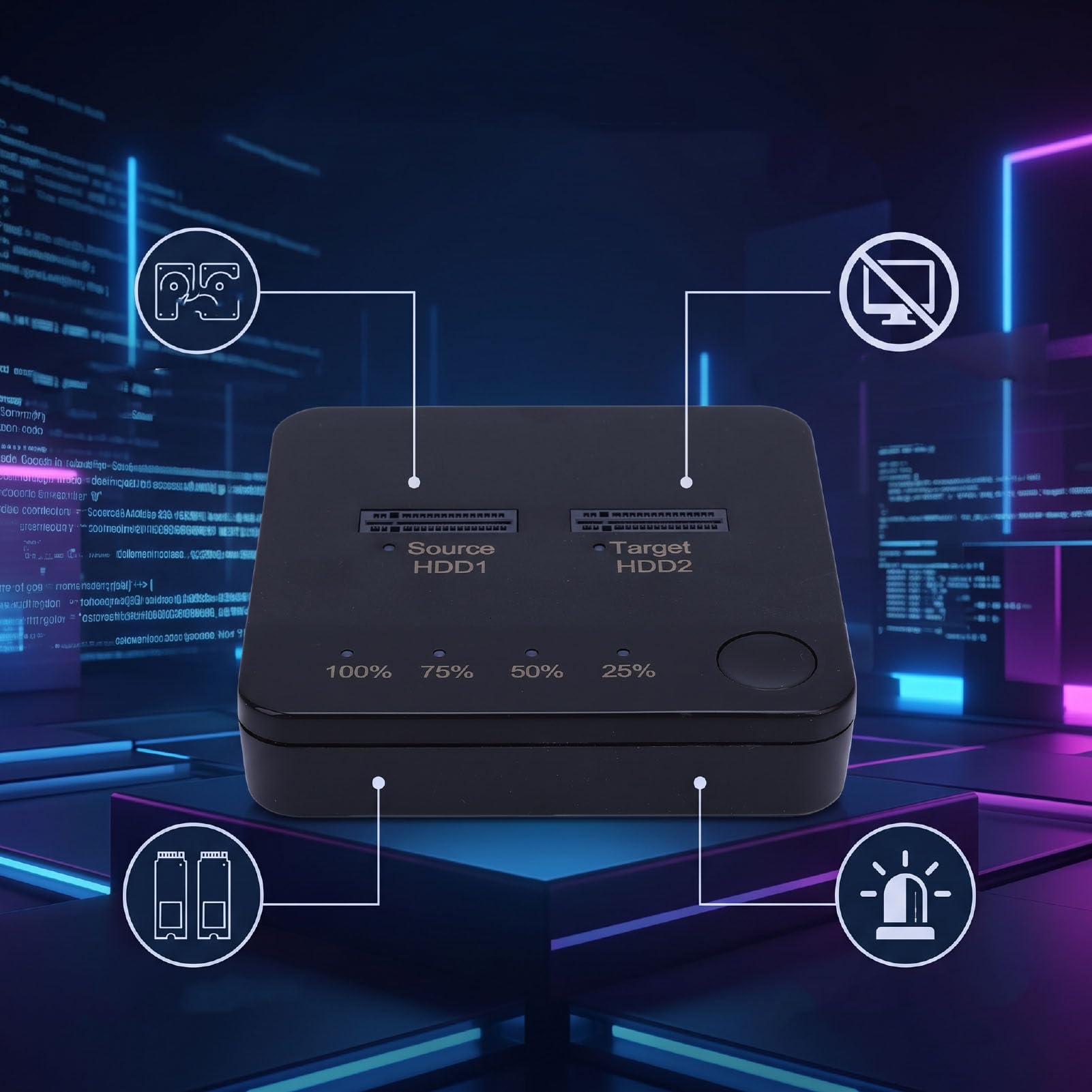 Bewinner Duplicatore Cloner SSD M.2 SATA Dual Bay Offline Tipo C